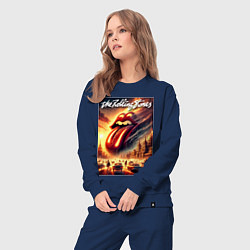 Костюм хлопковый женский Logo of the Rollings Stones, цвет: тёмно-синий — фото 2