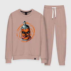 Костюм хлопковый женский Graffiti smile, цвет: пыльно-розовый