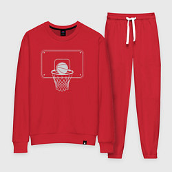 Костюм хлопковый женский Баскетбольный щит, цвет: красный