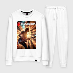 Костюм хлопковый женский Mick Jagger - lead singer of The Rolling Stones, цвет: белый