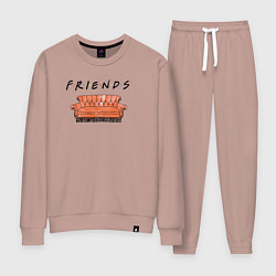 Костюм хлопковый женский Friends - logo, цвет: пыльно-розовый