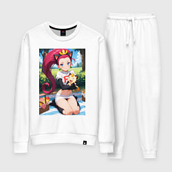 Костюм хлопковый женский Джесси и Мяут на пикнике, цвет: белый