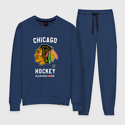 Костюм хлопковый женский Chicago Blackhawks team NHL, цвет: тёмно-синий