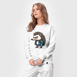 Костюм хлопковый женский Ёжик панк, цвет: белый — фото 2