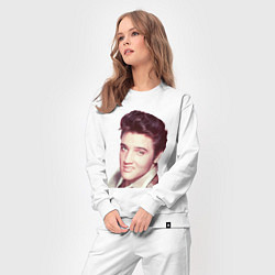 Костюм хлопковый женский Портрет короля рок-н-рола Элвиса Пресли, цвет: белый — фото 2