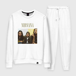 Костюм хлопковый женский Nirvana band foto, цвет: белый