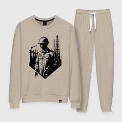 Костюм хлопковый женский Промышленный труд нефтяника, цвет: миндальный