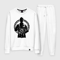 Костюм хлопковый женский Шестерня нефтяника, цвет: белый
