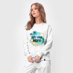 Костюм хлопковый женский One love море, цвет: белый — фото 2