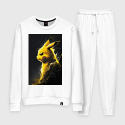 Костюм хлопковый женский Pikachu, цвет: белый