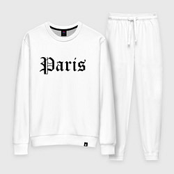 Костюм хлопковый женский Paris - France, цвет: белый