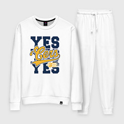 Костюм хлопковый женский Yes yes cers, цвет: белый