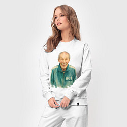 Костюм хлопковый женский Игрок 001 Игра в кальмара, цвет: белый — фото 2