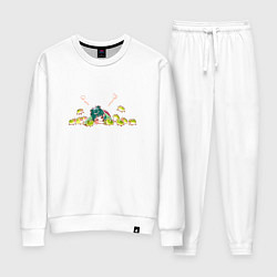 Костюм хлопковый женский МаоМао и лягушки - Монолог Фармацевта, цвет: белый