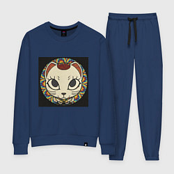 Костюм хлопковый женский Радужный Дандадан, цвет: тёмно-синий