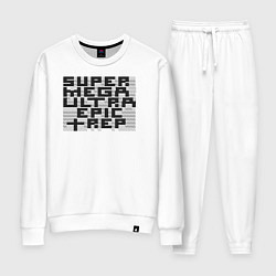 Костюм хлопковый женский Пиксельный Super Mega Ultra Epic Rep - ASCII арт,, цвет: белый