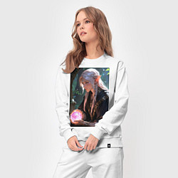 Костюм хлопковый женский Серьёзная эльфийка с магической сферой, цвет: белый — фото 2