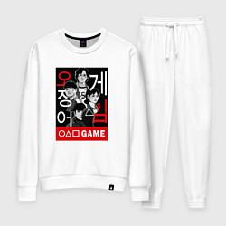 Костюм хлопковый женский Squid game players, цвет: белый