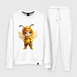 Костюм хлопковый женский Девочка-пчелка в стили чиби, цвет: белый