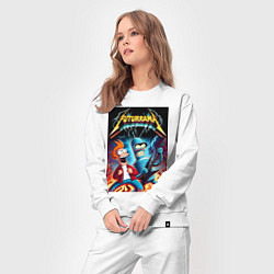 Костюм хлопковый женский Вокались Фрай и гитарист Бендер - рок группа Футур, цвет: белый — фото 2