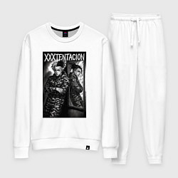Костюм хлопковый женский XXXTentacion у зеркала, цвет: белый