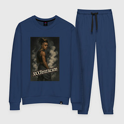 Костюм хлопковый женский XXXTentacion и облака дыма, цвет: тёмно-синий