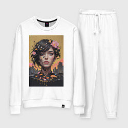 Костюм хлопковый женский Городская муза, цвет: белый