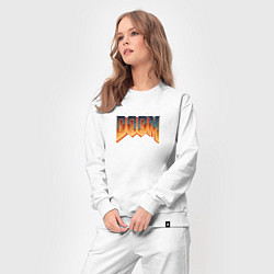 Костюм хлопковый женский Doom ultimate logo, цвет: белый — фото 2
