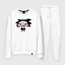 Костюм хлопковый женский Funny saw, цвет: белый