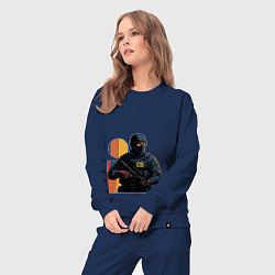 Костюм хлопковый женский Поп-арт контр-террорист CS 2, цвет: тёмно-синий — фото 2