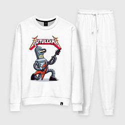 Костюм хлопковый женский Bender bending robot from rock group Futurama, цвет: белый