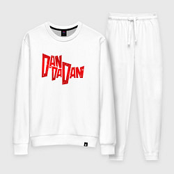 Костюм хлопковый женский Dandadan - logotype, цвет: белый