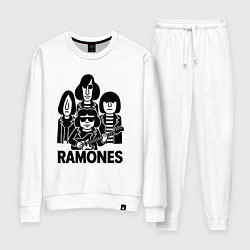 Костюм хлопковый женский Ramones силуэты, цвет: белый