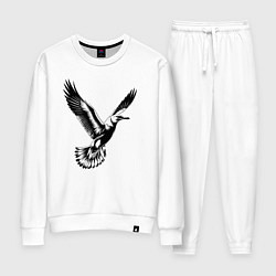 Костюм хлопковый женский Полет чайки, цвет: белый