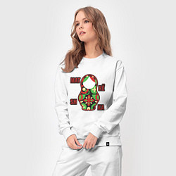 Костюм хлопковый женский Абстрактная матрешка, цвет: белый — фото 2