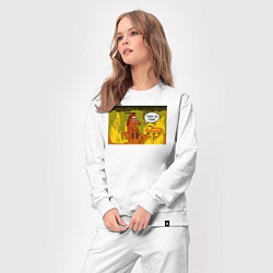Костюм хлопковый женский Новогодняя лошадь - this is fine, цвет: белый — фото 2