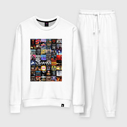 Костюм хлопковый женский Scorpions - обложки, цвет: белый