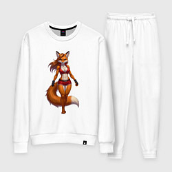 Костюм хлопковый женский Спортивная лисица, цвет: белый