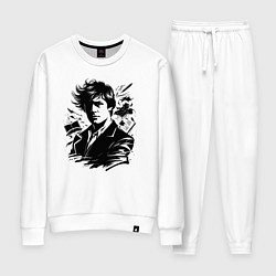 Костюм хлопковый женский Есенин вихрь ветра, цвет: белый