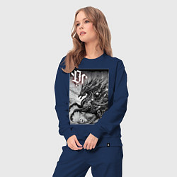 Костюм хлопковый женский Симбиот конь-дракон - фантазия, цвет: тёмно-синий — фото 2