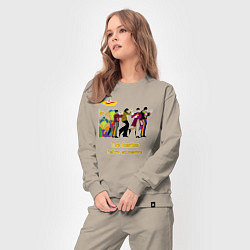 Костюм хлопковый женский The Beatles flowers, цвет: миндальный — фото 2