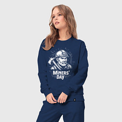 Костюм хлопковый женский День шахтера, цвет: тёмно-синий — фото 2
