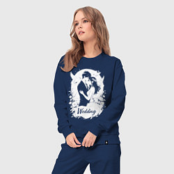 Костюм хлопковый женский Свадьба в стиле аниме, цвет: тёмно-синий — фото 2