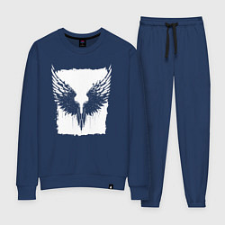 Костюм хлопковый женский Глитч крыльев, цвет: тёмно-синий