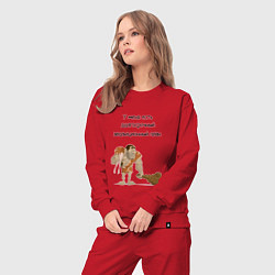 Костюм хлопковый женский Эволюционный план мужчины, цвет: красный — фото 2