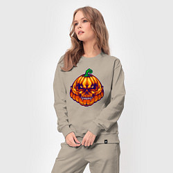 Костюм хлопковый женский Ghost pumpkin, цвет: миндальный — фото 2