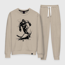 Костюм хлопковый женский Динамика льда, цвет: миндальный