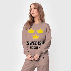 Костюм хлопковый женский Swedish Hockey, цвет: пыльно-розовый — фото 2