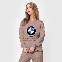 Костюм хлопковый женский BMW Driving Machine, цвет: пыльно-розовый — фото 2
