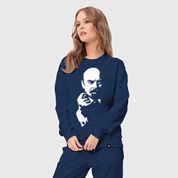 Костюм хлопковый женский Ленин: фигу вам, цвет: тёмно-синий — фото 2